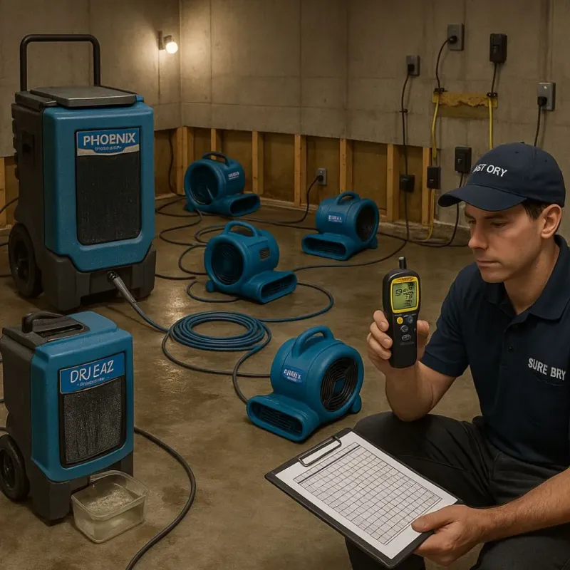 Structural Drying and Dehumidification process in Howard, SD
